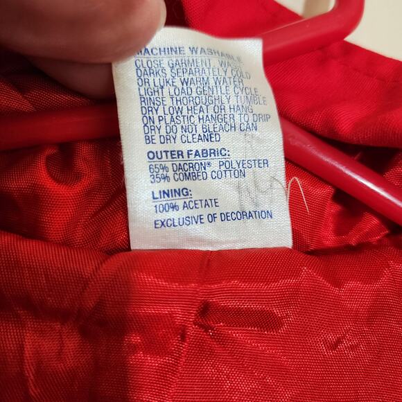 Vintage Weather Tamer toddler hooded fully lined red button front coat size 2T - Picture 6 of 12